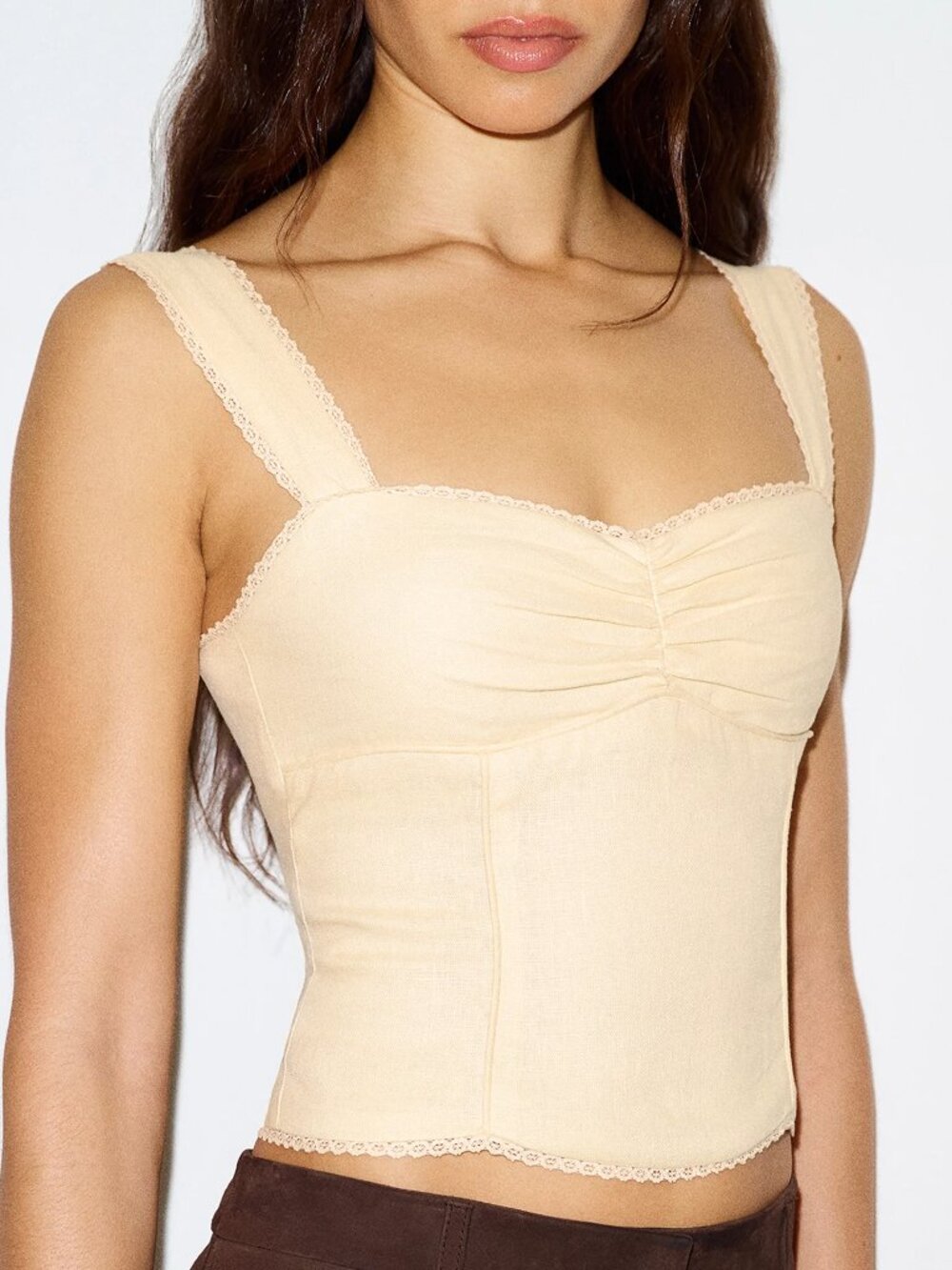 NWT - Reformation Zanna Linen Top Ivory - Size 0